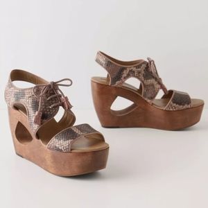 Anthropologie Naja Cutout leather wedges Schuler & Sons